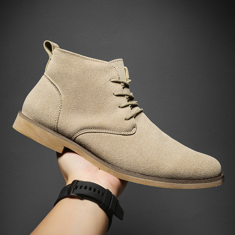 Men Formal Wear With Boots - İngiliz Tarzı Kahverengi Chelsea Botlar Erkekler