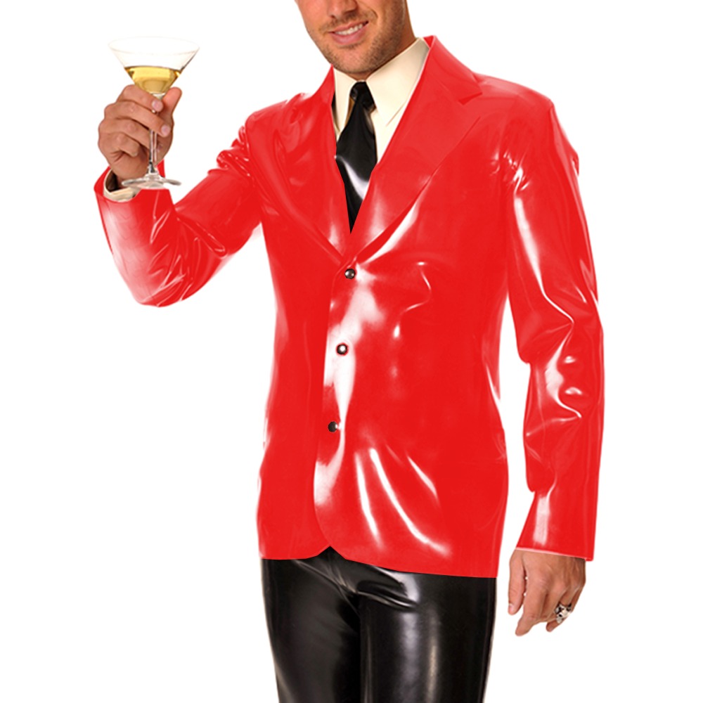 Mens Formal Look - Erkek Uzun Kollu Vinil PVC Deri