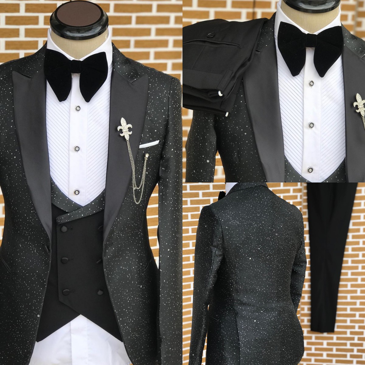 Men'S Formal Wear No Suit - Klasik Düğün Erkek Takım Elbise Püskürtülmüş