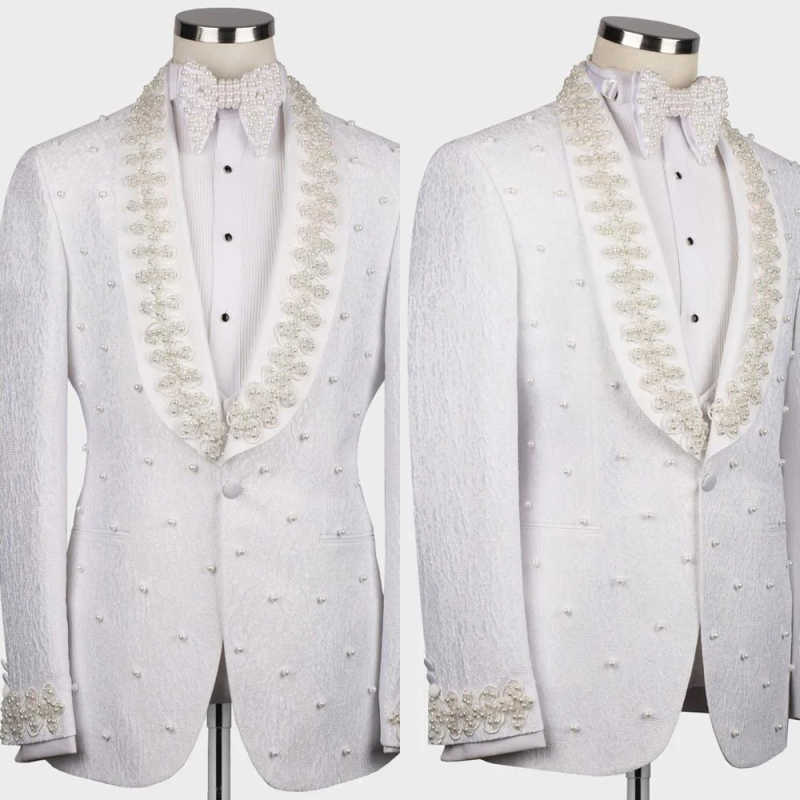 Men'S Formal Wear No Suit - Beyaz Düğün Erkek Takım Elbise Moda