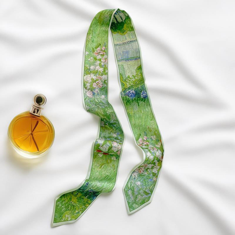 Silk Tie Woven - Baskılı Uzun Saç Bandı İnce Boyun