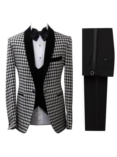 Şık Köpek Dişi Desenli Ekose E - Men Formal Wear Clothes incelemesi ve fiyatı